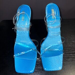 Blue Strappy Women's Heels